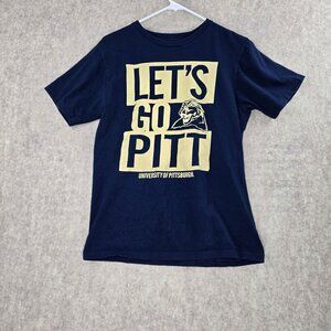 Adidas Mens University Of Pittsburgh Graphic Navy Tee Medium 100% Cotton